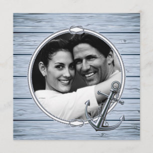 Rustikales Nautical Anchor Wood Foto Save the Date