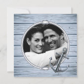 Rustikales Nautical Anchor Wood Foto Save the Date (Vorderseite)