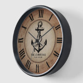 Rustikales Nautikholz und Anker Uhr (Winkel)