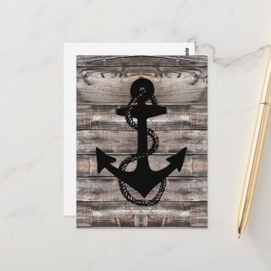 Rustikales nautisches + ANCHOR ROPE | Postkarte (Vorderseite/Rückseite Beispiel)