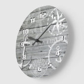 Rustikales nautisches Leben ist besser am Strand Große Wanduhr (Winkel)