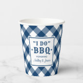 Rustikales Navy Blue I Do GRILLEN Custom Wedgram Pappbecher (Rückseite)