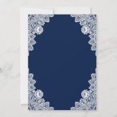 Rustikales Navy Blue isst Drink und sei Verheirate Einladung (Rückseite)