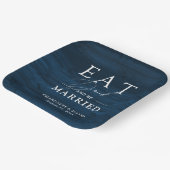 Rustikales Navy Blue isst Drink und sei Verheirate Pappteller (Gewinkelt)