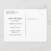 Rustikales Navy Blue und Burgund Floral Wedding Fo Ankündigungspostkarte (Rückseite)