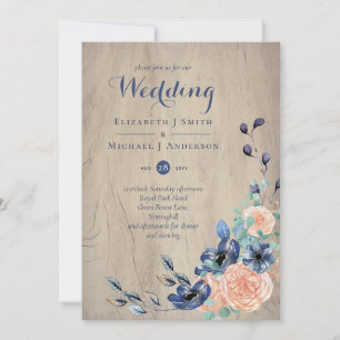 Rustikales Navy Blue und Orange Wedland Woodland