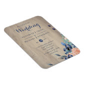 Rustikales Navy Blue und Orange Wedland Woodland Magnet (Rechte Seite)