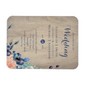 Rustikales Navy Blue und Orange Wedland Woodland Magnet (Horizontal)