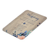 Rustikales Navy Blue und Orange Wedland Woodland Magnet (Linke Seite)