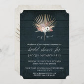 Rustikales Navy Blush and White Floral Brautparty Einladung (Vorne/Hinten)