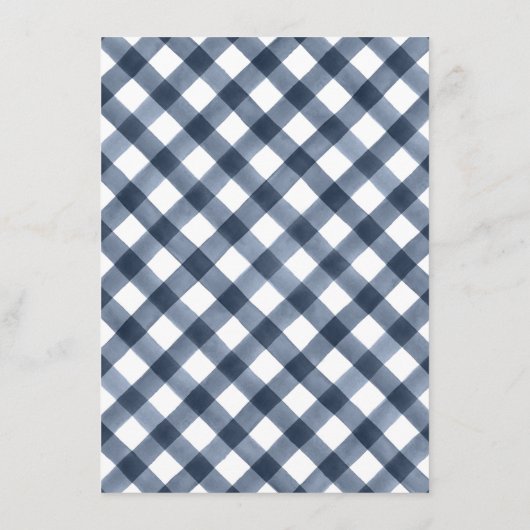 Rustikales Navy Buffalo Karierter Erntedank Abende Menükarte (Rückseite)