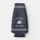 Rustikales Navy Crab Personalisiert Shore House Flaschenkühler (Vorderseite)