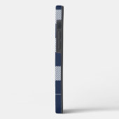 Rustikales Navy Kariertes Muster Monogramm Case-Mate iPhone Hülle (Rückseite / Links)
