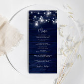 Rustikales Navy Wood Mason Jars Light Flat Menu Menükarte