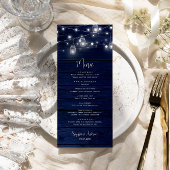 Rustikales Navy Wood Mason Jars Light Flat Menu Menükarte