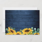 Rustikales Navy Wood Sonnenblumen String Lights Fo Save The Date (Rückseite)
