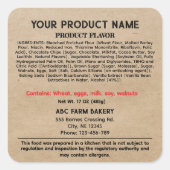 Rustikales NEBRASKA-Hütte-Lebensmittelgesetz Quadratischer Aufkleber (Vorderseite)