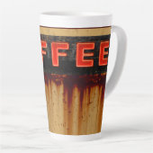 Rustikales Neon-Coffeeschild Milchtasse (Rechte Ecke)