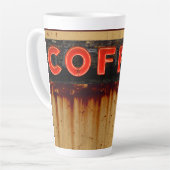 Rustikales Neon-Coffeeschild Milchtasse (Linke Ecke)