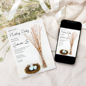 Rustikales Nesting Party Blue Eggs Baby Dusche Einladung