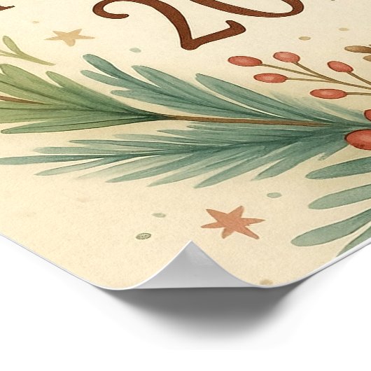 rustikales Neujahrs-Wandposter Poster (Ecke)