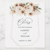 Rustikales neutrales Boho-Blumenweinlabel Weinetikett (Einzelnes Label)