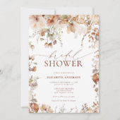 Rustikales neutrales Boho-Brautparty Einladung (Vorderseite)