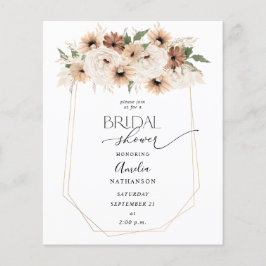 Rustikales neutrales Boho-Brautparty Flyer