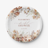 Rustikales neutrales Boho-Brautparty Pappteller (Vorderseite)