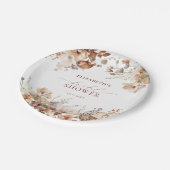 Rustikales neutrales Boho-Brautparty Pappteller (Schrägansicht)