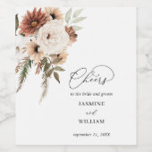 Rustikales neutrales Boho-Flora-Weinlabel 2 Weinetikett (Einzelnes Label)