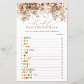 Rustikales neutrales Boho Floral Emoji Pictionary (Vorderseite)