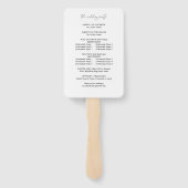 Rustikales neutrales Boho-Floral-Hochzeitsprogramm Fächer (Rückseite)