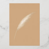 Rustikales, neutrales Boho Pampas Save the Date Folieneinladung (Rückseite)