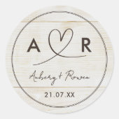 Rustikales neutrales Boho Wood sieht Niedliches Sc Runder Aufkleber (Vorderseite)