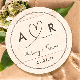 Rustikales neutrales Boho Wood sieht Niedliches Sc Runder Aufkleber