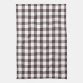 Rustikales neutrales Brown White Gingham Buffalo K Geschirrtuch (Vertikal)
