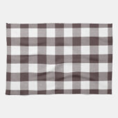 Rustikales neutrales Brown White Gingham Buffalo K Geschirrtuch (Horizontal)