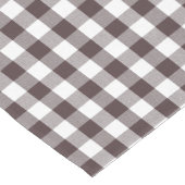 Rustikales neutrales Brown White Gingham Buffalo K Kurzer Tischläufer (Ecke)