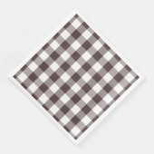 Rustikales neutrales Brown White Gingham Buffalo K Serviette (Ecke)