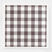 Rustikales neutrales Brown White Gingham Buffalo K Serviette (Vorderseite)
