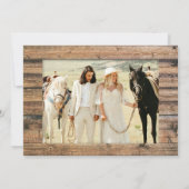 Rustikales, neutrales Foto mit Braunholz Einladung (Rückseite)