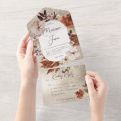 Rustikales, neutrales Kämpfen Gold-Dinner All In One Einladung (Abreißen)