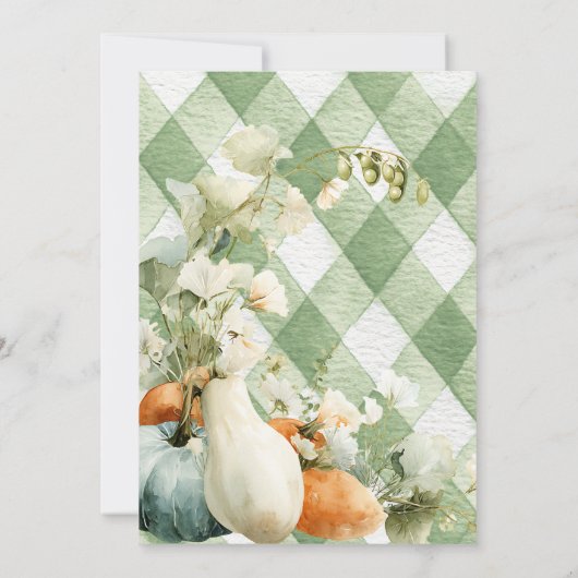 Rustikales, neutrales, kleines Sprout Baby Dusche Einladung (Rückseite)