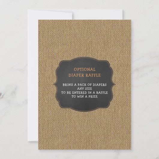 Rustikales neutrales Kürbisbaby - Einladung (Rückseite)