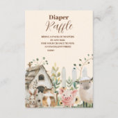 Rustikales, neutrales Raffeldiapper Begleitkarte (Vorderseite)