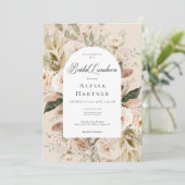 Rustikales, neutrales Tan Cream Einladung (Stehend Vorderseite)