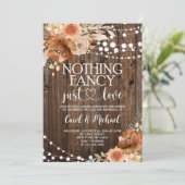 Rustikales Nichts Extravagant nur Liebe Einladung (Stehend Vorderseite)