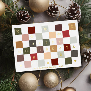 Rustikales Niedlich Happy Holidays Weihnachten Che Folien Feiertagskarte