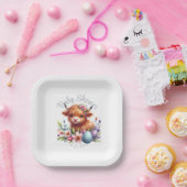 Rustikales Niedliches Baby Highland Cow Pappteller (Party)